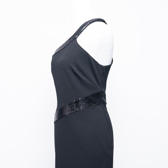 Adrianna Papell Knit Crepe One Shoulder Sequin Gown - Picture 11 of 12